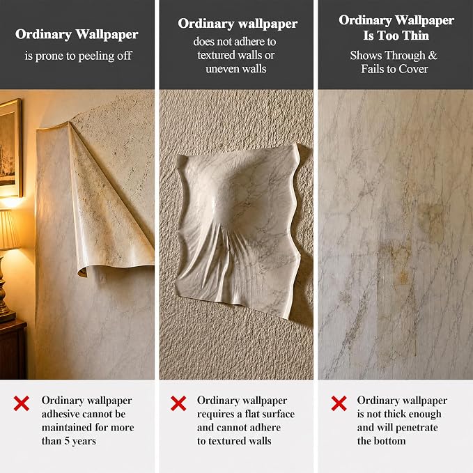 Peel and Stick Wallpaper White Marble Contact Paper for Dry Textured Wall | Wallpaper Self Adhesive for Kitchen Cabinets - Vinyl Wrap Waterproof for Countertop Bedroom Bathroom 15.7'' x 200'' - Image 3