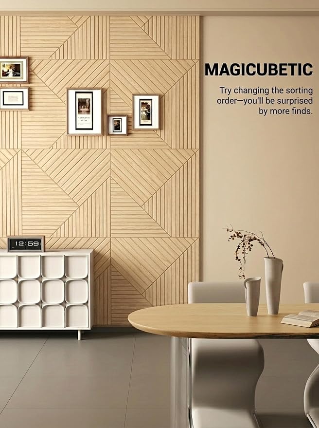 6 Pack UV Wood Texture Grooved Acoustic Wall Panels | 23.6×23.6 Inch Self-Adhesive Decor Wall Art, Total Size 70.8×47.2 Inches for Theater Living Room Office - Image 5