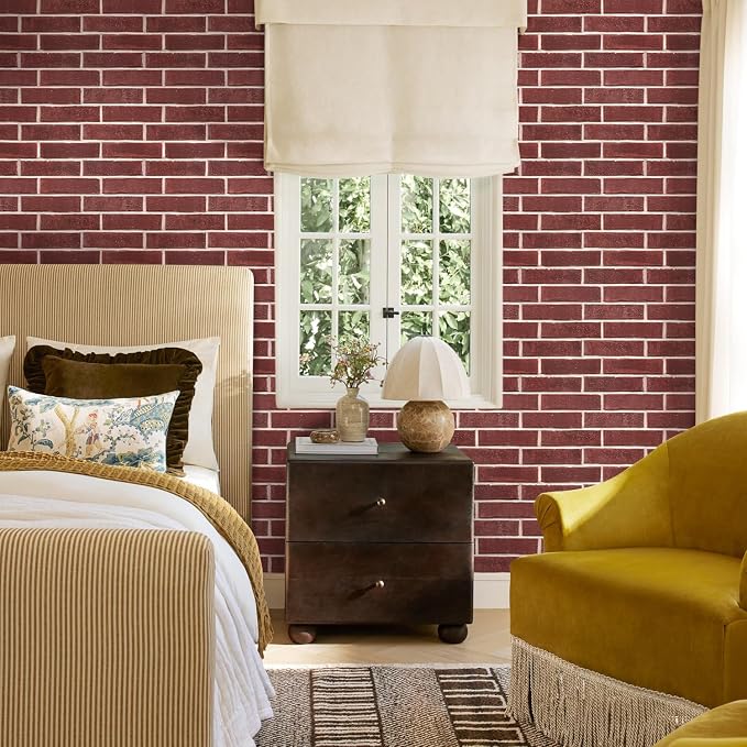COMSTICKC 3D Peel and Stick Faux Brick Wall Panels for Quick DIY Wall Decor | Red, 10 Pcs 15.7" x 11.8", Not Real Brick, Lightweight Thin PVC Decorative Wall Sticker for Wall Makeover,Cover 12.9 sq ft - Image 6