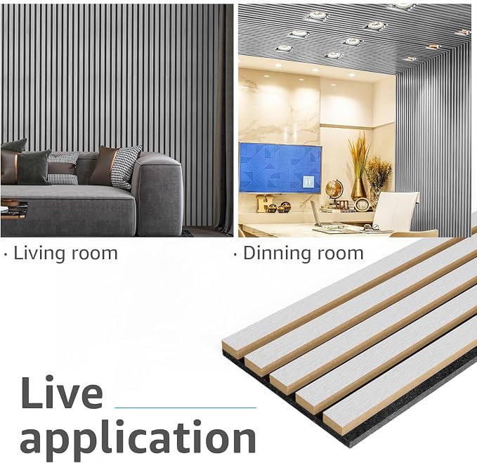 Art3d 107" x 8" (Pack of 4) Wall Panel 3D Fluted, Silver - Image 4