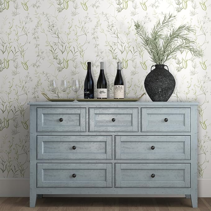 Timeet Floral Peel and Stick Wallpaper Botanical Wildflower Self Adhesive Wall Paper Removable Plant Vine Contact Paper for Living Room Bedroom Accent Decor 17.3" x 120" - Image 5