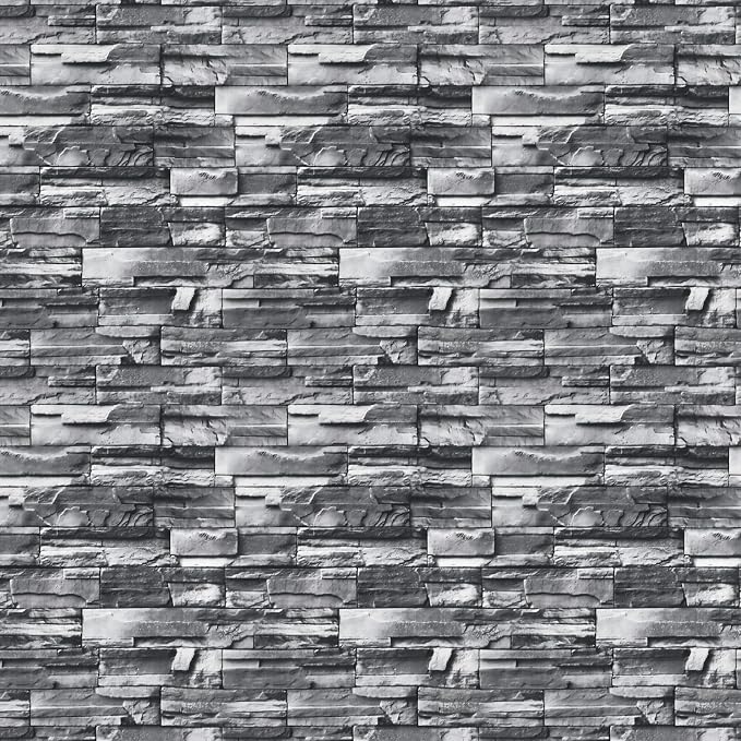 Timeet Brick Stone Wallpaper Peel and Stick Wallpaper Faux Stone Contact Paper 17.3"x118.1" Brick Self Adhesive Removable Wall Paper for Bedroom Living Room Wall Decor by Timeet