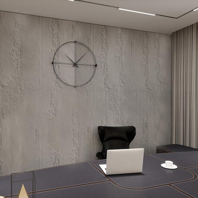 PU 3D Wall Panels Cement Texture, 4 Pieces, 47.24 × 23.62 inch, Cement | Wainscoting Panel Accent for Interior Wall Decor, Waterproof Wall Covering - Image 5