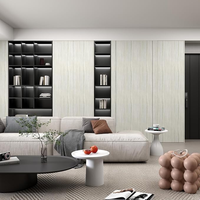 Vinjiasin Wood Peel and Stick Wallpaper Oak Light Wood Grain Contact Paper Self-Adhesive Waterproof Wood Wallpaper for Countertops Cabinets Drawer Shelf Liner 17.7"x 400" - Image 5