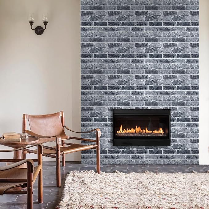 Commomy 3D Faux Brick Peel and Stick 10 pcs 11.8" x 11.8" | Small Size Thin PVC Brick Wall Panels Farmhouse Brick Wallpaper Tile for Kitchen Backsplash,Living Room(Covers 9.7 sq.ft) - Image 2