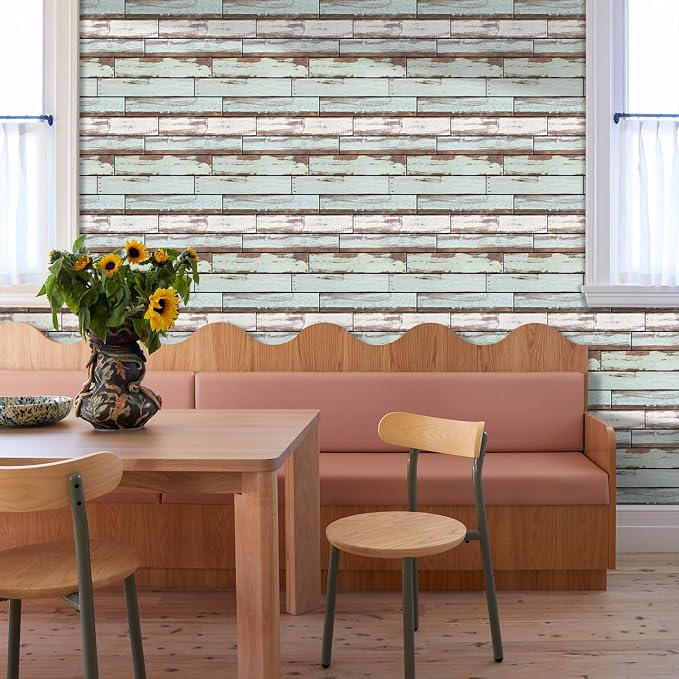 Commomy Faux Wood 3D Wall Sticker Peel and Stick Tiles 10 Pcs 11.8" x 11.8" | Ultralight Thin PVC Wood Grain Wallpaper Tiles for Quick DIY Wall Paneling Decor(9.7sq.ft) - Image 7