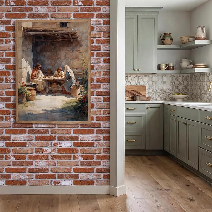 Commomy Faux Brick 3D Wall Panels,Thin UrltraLight PVC 22.8" x 11.8" | Thin UrltraLight PVC Peel and Stick Tile Retro Brick Printable for Bedroom,Living Room,TV Background（Covers 22.48 sq.ft - Image 7