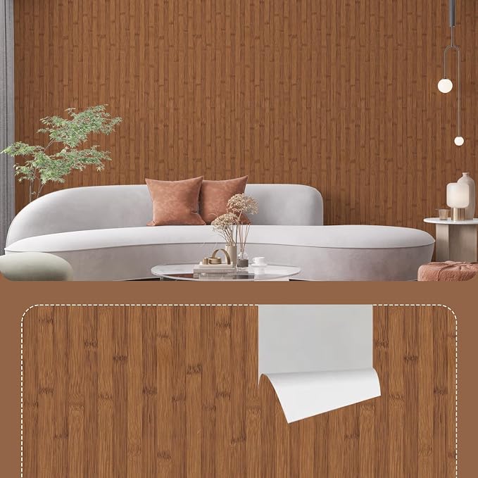 Tawny Wood Grain Contact Paper 17.3"x200" Wood Look Peel and Stick Wallpaper Removable Self Adhesive Vinyl Wallpaper for Bedroom Cabinets Countertops - Image 3