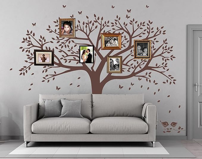 Giant Family Photo Tree Wall Decal Wall Sticker Vinyl Mural Art for Home Decor Room Decor (Brown) - Image 5