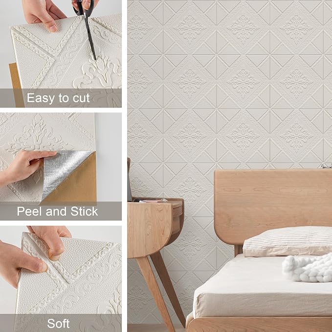 Ceiling Tiles 13.8x13.8 inch, 16 Pcs Ceiling Tiles | Peel and Stick Covering 21 sq.ft Self-Adhesive Waterproof for Interior Wall Decor - Image 6