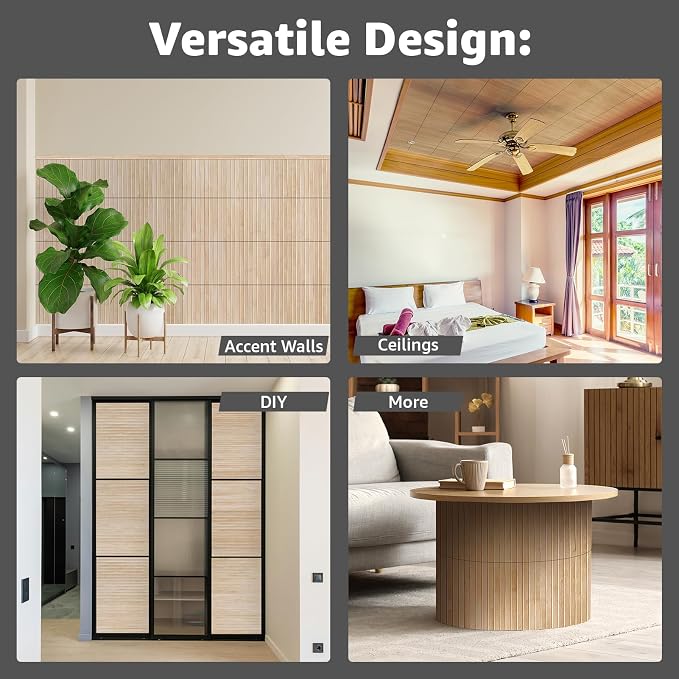 Art3d 12 x 96 in Pole Wrap Natural Bamboo Wall Panel, 2-Pack, Carbonized | Renewable Raw Board, Waterproof, No Emission, Wear-Resistant, Freely Cuttable, Stylish Wall Decor for Bedroom and Office - Image 4