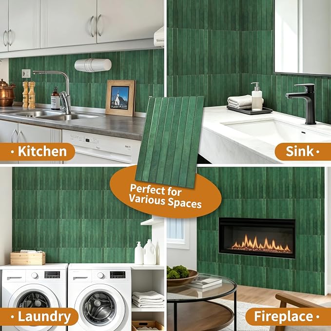 WOWSTAR 10-Sheet Thickened Cyan Peel and Stick Backsplash for Kitchen, Back Splashes Stick on Tile, Waterproof Wall Tiles - Image 5
