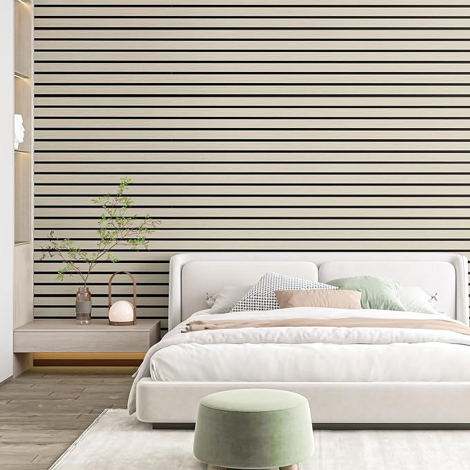 Art3d Six-Grid Design Slim Slat Wall Panels, 104 x 12 Inch, 4-Pack, Oak | Lightweight, Wainscoting, Waterproof, Easy to Clean, Sturdy, Glue on, Elegant Style, for Bedroom, Office, Home Improvement - Image 3