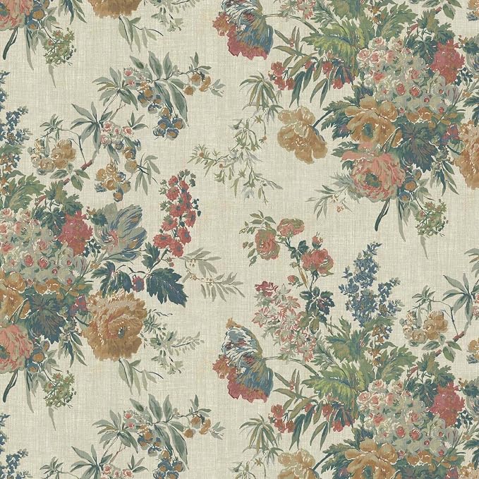 Heroad Vintage Floral Wallpaper Farmhouse Peel and Stick Contact Paper | French Peony Stick on Wall Paper for Cabinets Drawers,17.3''x196'',Removable Self Adhesive Decor Vinyl for Bathroom Bedroom by HeroadBrand