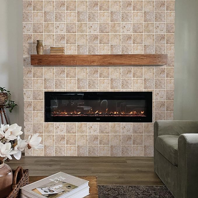 COMSTICKC 3D Faux Stone Wall Panels Peel and Stick, 10 Pcs 11.8" x 11.8" | Beige/Brown, Not Real Stone Wallpaper, Fake Stone Tile Wall Sticker Covering for Quick DIY Wall Upgrades, Cover 9.7 sq ft - Image 7