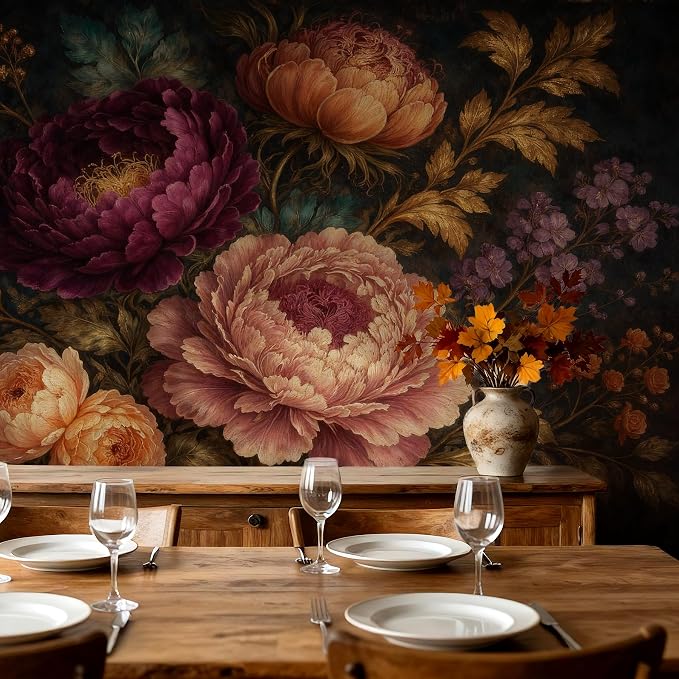 Oversized Flower Wall Murals Peel and Stick Canvas Wallpaper | Large Removable Flower Mural for Living Room Bedroom Office Home Decor and Accent Walls in Multiple Standard Sizes by ARVOTONE