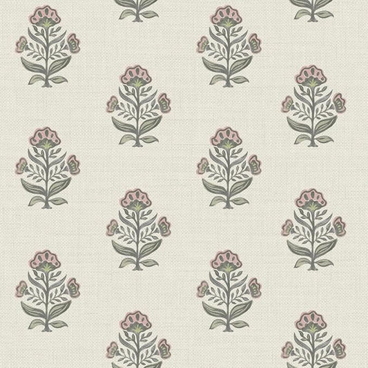 Heroad Pink Floral Wallpaper Cottage Peel and Stick Wallpaper Faux Linen Texture Contact Paper for Cabinets Removable Self-Adhesive Wall Paper for Bedroom Kitchen Renter Friendly Vinyl 17.3''x78.7'' by HeroadBrand