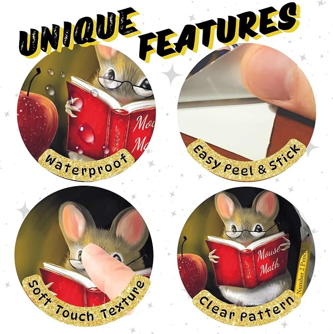 eacher’s Pet Mouse Wall Sticker – Adorable 3D Reading Mouse Décor for Classroom, Kids Room & Book Lover Gift by MICESTERPIECE - Image 5