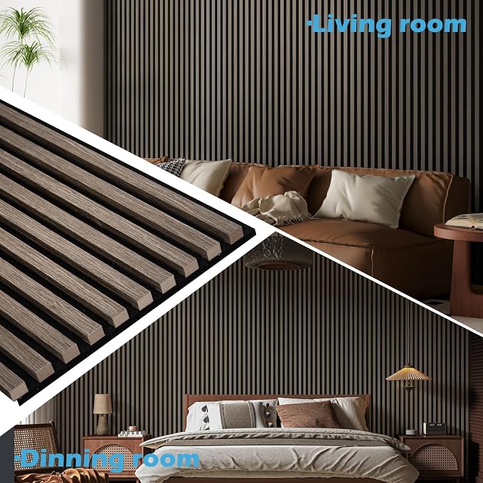 Art3d 108 x 12 in 3D Fluted Soundproof Wood Slat Wall Panel, 2-Pack, Walnut | Reduce Noise, Durable, Sustainable, Moisture Resistant, Easy Mounting, Low Maintenance, Long Lasting, Home Decor, Office Use - Image 3