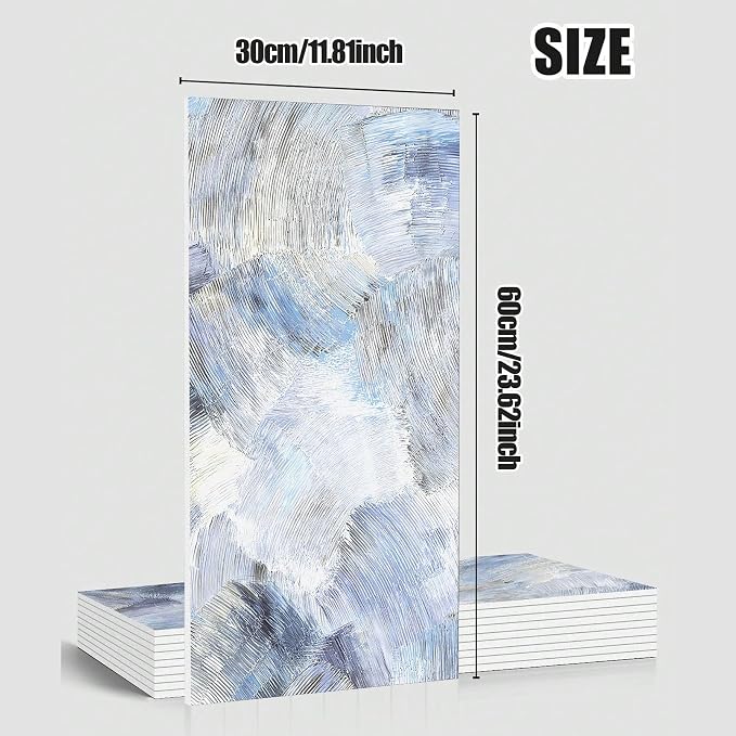 Matte 3D Peel and Stick Wall Panels,Thick PE Foam Imitation Abstract Oil Painting Self-Adhesive Removable Renter Friendly Wallpaper for Café,Gallery Decoration Dormitory Renovation(23.6"x11.8"10PCS) - Image 4
