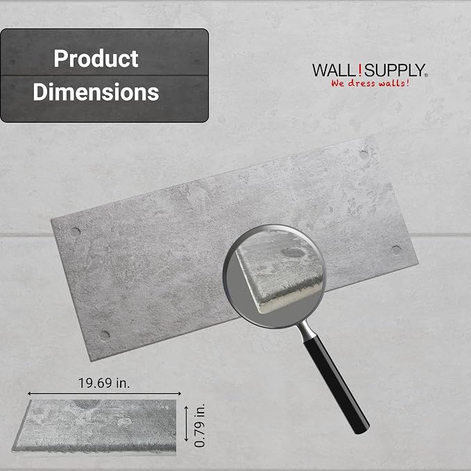 Wall!Supply 3D Wall Panels – Industrial Concrete Loft Style – Lightweight Foam (EPS) – Wallpaper Alternative for Living Room, Bedroom & Office – Easy DIY Installation – 4 Pack, Covers 25.84 Sq Ft | Lightweight EPS Foam, Wallpaper Alternative, Easy DIY ... - Image 5
