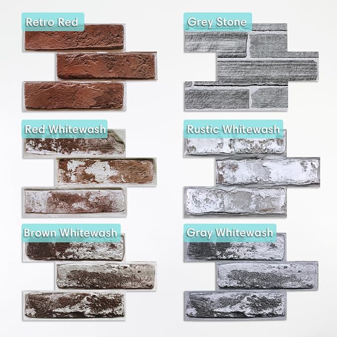 Commomy Sample Kit - 6 Pcs Large Brick & Stone 3D Wall Tiles 9.05 x 5.9 in - Image 4