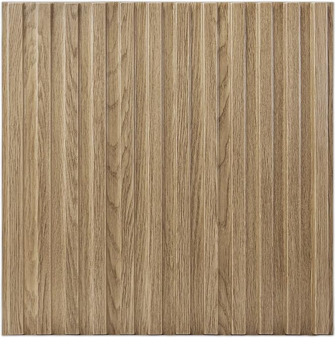 Art3d 3D Fluted Textured Slat Wall Panels, 19.7 x 19.7 in, 12-Pack, Walnut | PVC, Waterproof, Scratch Proof, Wipeable, Break-Proof, Ideal for Home, Office and Commercial Spaces - Image 2