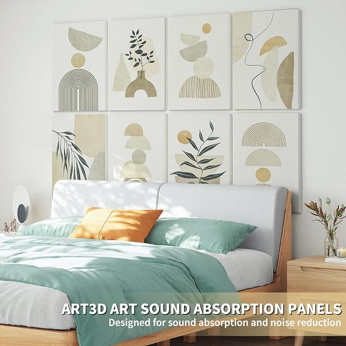 Art3d Acoustic Wall Panels, 48 x 32 in Set, 8-Pack Decorative Wall Art | UV-printed polyester, helps reduce echo, sound absorbing decor for living room, bedroom, office, studio and gaming room - Image 8