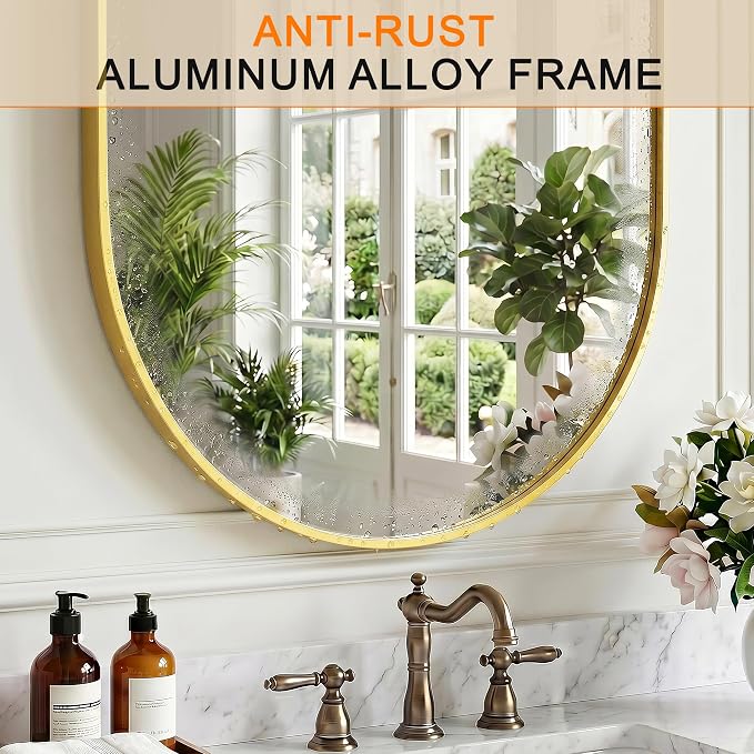 Oval Bathroom Mirror, 2 Pack 24"x36" Gold Vanity Mirror for Over Sink - Image 4
