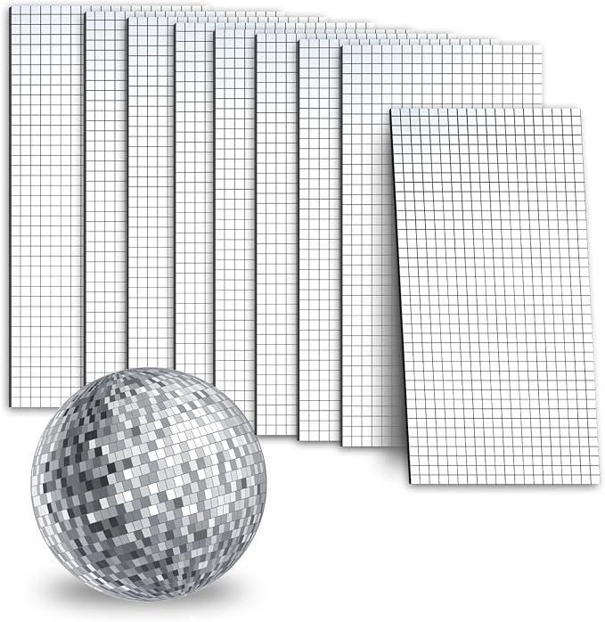 Vehipa 8000 PCS 7.5 x 7.5 mm Disco Mirror Tiles Silver by VEHIPA