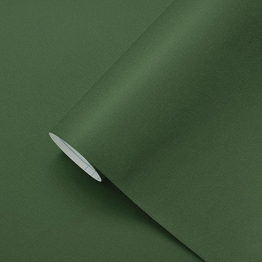 17.7" x118" Dark Green Peel and Stick Wallpaper Green Contact Paper Waterproof Self Adhesive Removable Wall Paper Textured Wallpaper Decorative for Wall Covering Countertop Table Vinyl Film by Yasinet