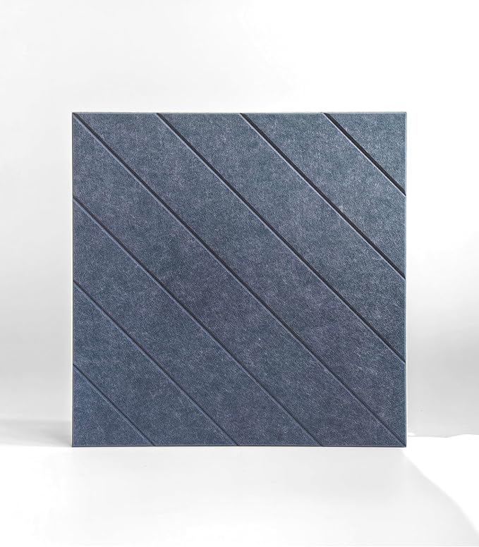 21.65" Large Square Acoustic Panels 4-Pack - Sound Absorbing Wall Panels, Noise Reducing Soundproof Decorative Felt Tiles for Home Office, Studio, Living Room - Denim Blue - Image 4