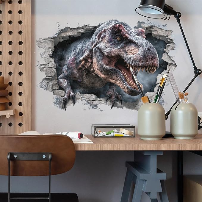 Tyrannosaurus Rex Wall Decals Stickers, Realistic Dinosaur Wall Art Peel and Stick, Removable Vinyl Wall Decor for Bedroom, Living Room, Office, Home Decoration - Image 8