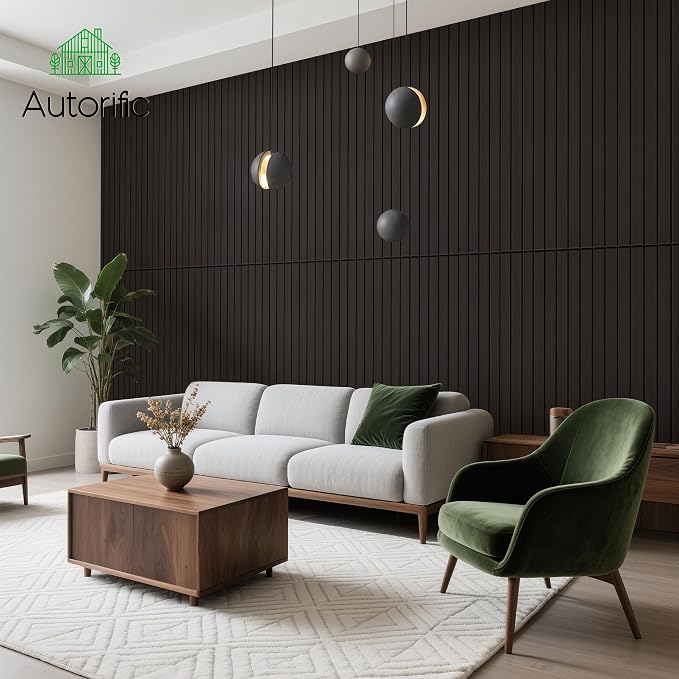 Acoustic Wall Panels,4 Pack 47.2”x23.6”x0.35” Sound Panels,Ebony | Simulated Wood Grain Finish Wall Panels,Decorative PVC Wood Veneer Soundproof Panels for Wall, High-Density Polyester Fiber - Image 6