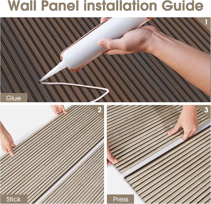 PS Wood Look Slat Wall Panels for Interior Wall Decor, 20-Pack | 78.74 x 11.81 in, Covers 129 sq.ft, Lightweight Self-Adhesive Wall Panels, 3D Wainscoting Wall Covering-White Oak - Image 6