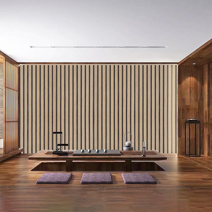 Peel and Stick Wood Slat Wallpaper - 17.5" x 1000" Self-Adhesive Wood Panel for Walls Easy DIY Wall Decor Brown Faux Wood Contact Paper Removable Wall Covering for Bedroom, Living Room, Office - Image 5
