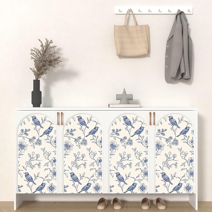Laatse Floral Bird Vintage Wallpaper Peel and Stick 17.5" x 118",Beige - Image 7