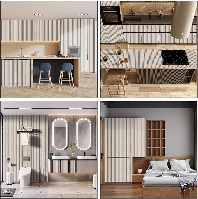 Peel and Stick Wallpaper - Wood Slat Design, 23.6" x 200" Self Adhesive Wall Panel, Removable Contact Paper for Walls, DIY Accent Wall Decor (Easy to Install) - Image 2