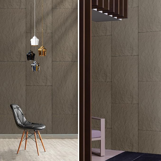 3D Faux Stone PU Wall Panels for Interior Decor, 4 Pieces, Grey | Cement Texture Accent Wainscoting Panel for Home, Office, 47.2" × 23.6" - Image 6