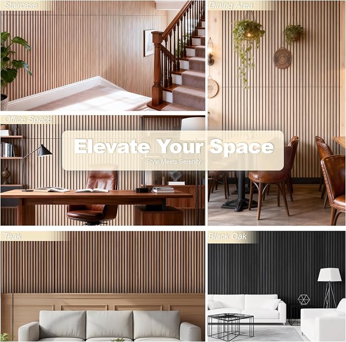 WoveN SounD Acoustic Wall Panels, Natural Oak, 10 Pack, 47.2x23.6 in | Self-Adhesive, Peel and Stick, NRC 0.95, Premium Sound, Echo Proof, Slat Decor, Studio, Home, Office, Media Room - Image 6