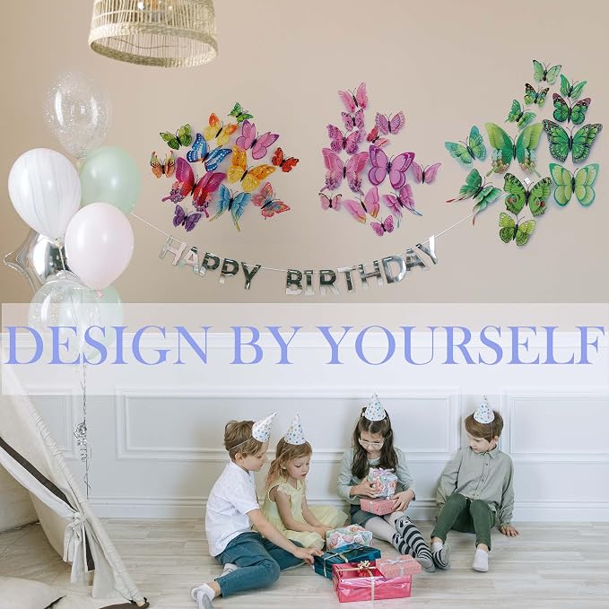 OPSEAM 3D Butterfly Wall Decor Butterfly Decorations Stickers with Magnets | 72 PCS Green,12 Styles Double Layer Butterfly for Classroom Decoration,Locker Refrigerator, Reusable,Waterproof - Image 5