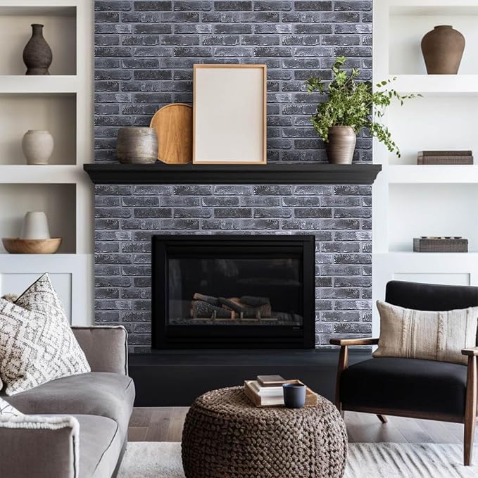 3D Faux Brick Wall Panels Peel and Stick, Designed for Quick DIY | Gray, 10 Pcs 15.7" x 11.8", Brick-Look, Ultra-Light PVC Fake Brick Wall Covering Tiles for Wall Renovation, Cover 12.9 sq ft - Image 7