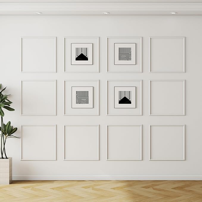 Colingmill Accent Wall Molding Kit Premade Panel,12set,20x20in | Wainscoting Panels, Peel and Stick, Wall Moulding, 3D, White, Pre Cut Picture Frame Trim, for Walls Home Decoration - Image 3