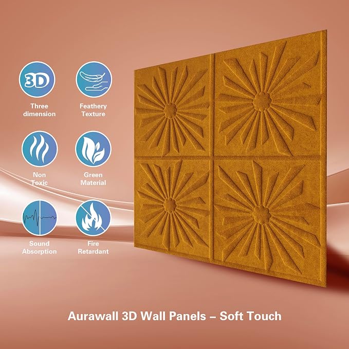 3D Wall Panels Peel and Stick Wall Panels for Interior Wall Decor | Modern Velvet Soundproof Self-Adhesive Art Acoustic Wall Panels for Living Room, Bedroom, TV Background 17.7"x17.7" 12-Piece - Image 2
