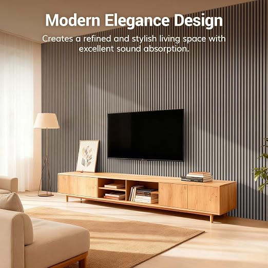 TONOR Wood Wall Panels for Interior Wall Decor-4 Pack 47.2" x 23.6" | Soundproof Wall Panels-31ft² for Noise Cancelling and Decoration, Living Room, Office, Gray - Image 6