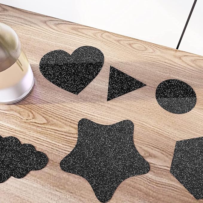FunStick Black Wallpaper Border Peel and Stick Wall Borders Self Adhesive Fabric Glitter Wallpaper Decorative Removable Sparkle Black Contact Paper Border for Bedroom Walls Bulletin Board 3.9"x200" - Image 8