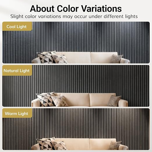 TONOR Wood Wall Panels for Interior Wall Decor-4 Pack 47.2" x 23.6" | Wood Slat Acoustic Panels-31ft², Soundproof Wall Panels for Noise Cancelling and Decoration, Living Room, Black - Image 8