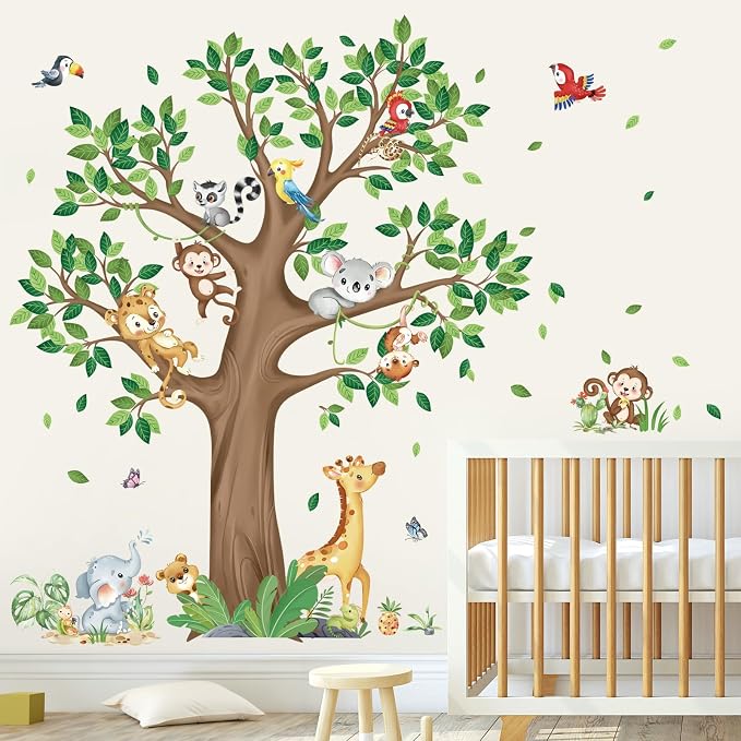 decalmile Jungle Animal Tree Giraffe Koala Wall Decals Stickers (XL) - Image 2