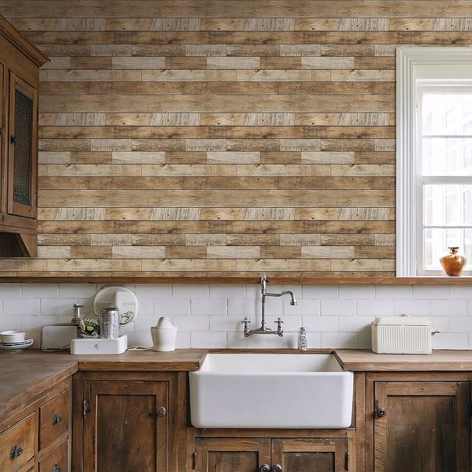 Commomy Faux Wood 3D Peel and Stick Tiles - 10 Pcs 11.8"x11.8" | Wood Wall Stickers Tiles Ultralight PVC Wall Paneling for Bedroom, Bathroom, Kitchen Backsplash (9.7 sq.ft) - Image 2