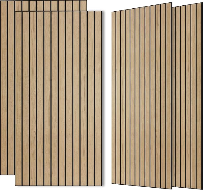 Acoustic Panels, 4 Pack 47.2”x23.6” Sound Proof Foam Panels, Teak | Simulated Wood Grain Finish Acoustic Wall Panels,Decorative PVC Wood Acoustic Wall Panels, for Office,Home,Theater,Studio by AUTORIFIC